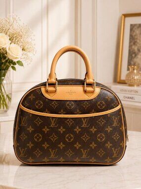Authentic Louis Vuitton Trouville Monogram Canvas Handbag Satchel Bag LV Vintage